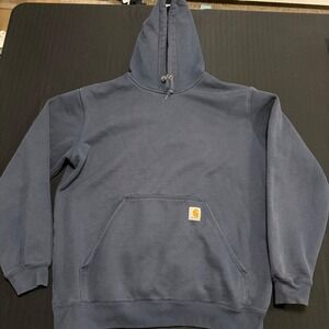 Carhartt Mens Original Fit Hoodie Navy Blue Large Pullover Sweatshirt K121
